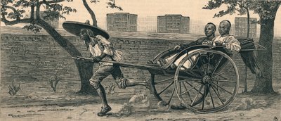 Un Jinriksha, ou voiture à main chinoise, vers 1883 - Unbekannt