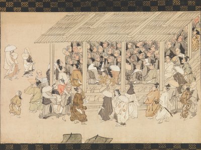 Une réunion de Nenbutsu à Ichiya, Kyoto, de la biographie illustrée du moine, fin du 14ème siècle - Unbekannt