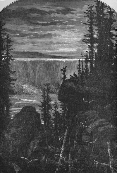 Vue nocturne des chutes du Niagara autrefois, 1883 - Unbekannt