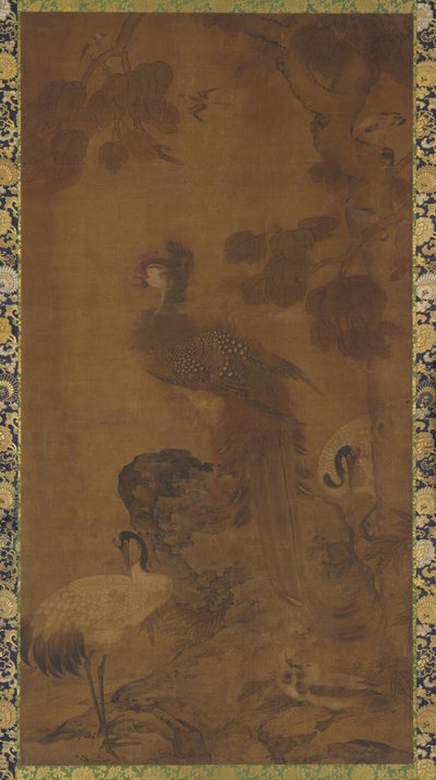 Un phénix et deux grues sous un arbre, dynastie Ming, XVIe-XVIIe siècle - Unbekannt