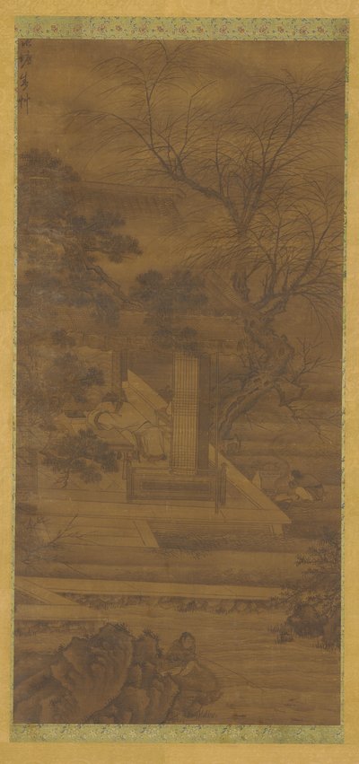 Un poète rêvant dans son pavillon au bord de la rivière, dynastie Ming ou Qing, 17e siècle - Unbekannt