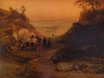 Une gorge rocheuse, avec des figures et des chevaux, 1848, 1938 - Unbekannt