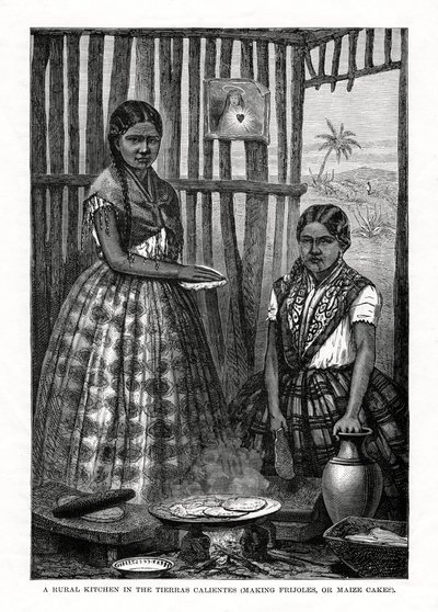 Une cuisine rurale dans les Tierras Calientes, Mexique, 1877 - Unbekannt