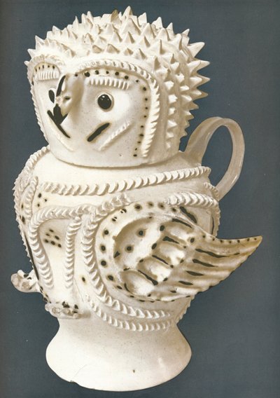 Chouette en grès salé utilisée comme pichet, la tête comme tasse, vers 1730-1755, 1913 - Unbekannt