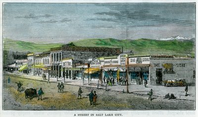 Une rue à Salt Lake City, Utah, USA, vers 1880 - Unbekannt