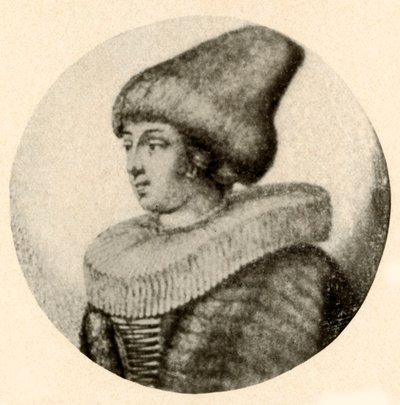 Une dame suédoise avec un bonnet en fourrure pointu et une fraise, 1640, 1937 - Unbekannt