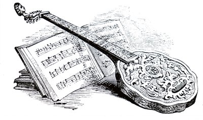 Un cithare Tudor et un livre de musique - Unbekannt