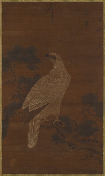 Un aigle blanc sur une branche de pin, dynastie Ming ou Qing, 17ème siècle - Unbekannt