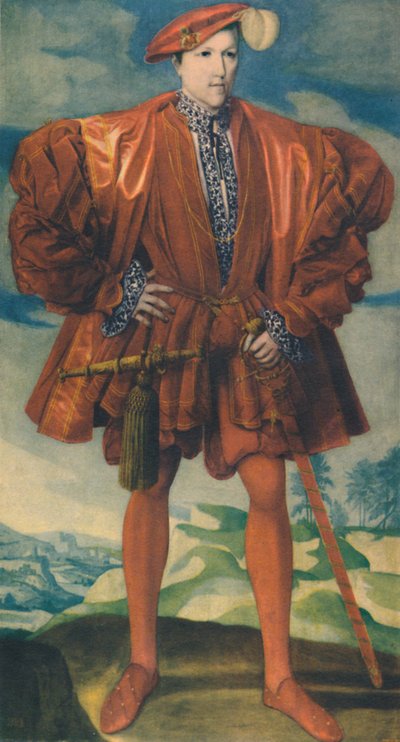 Un jeune homme en rouge, vers 1550, 1948 - Unbekannt