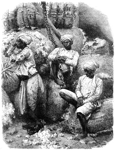 Un marché du coton à Bombay, Inde, 19e siècle - Unbekannt