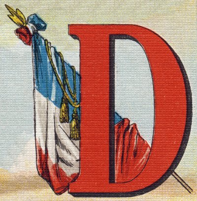 Un drapeau. Gravure dans "Alphabet de ma petite fille". Bernardin-Bechet et Fils, libraires-éditeurs, Paris, vers 1895. Album incassable sur toile. Bibliothèque des Bébés. 12 pages. Album contenant une méthode de lecture et un abécédaire illustratif. - Unbekannt