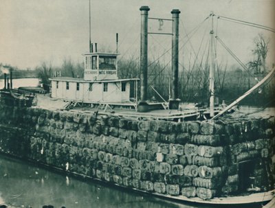 Une pleine charge de coton monte souvent haut sur les ponts des bateaux à vapeur du Mississippi - Unbekannt