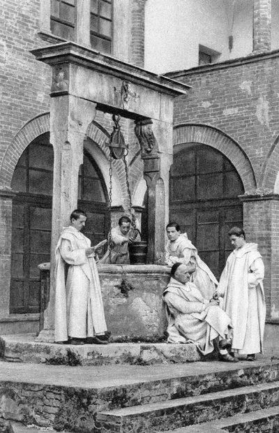 Un groupe de moines au monastère de Monte Oliveto Maggiore, Italie, 1922 - Unbekannt