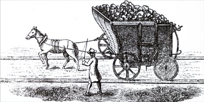 Un cheval tirant un chariot de charbon - Unbekannt