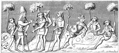 Une partie de chasse se rassemble, 1849 - Unbekannt