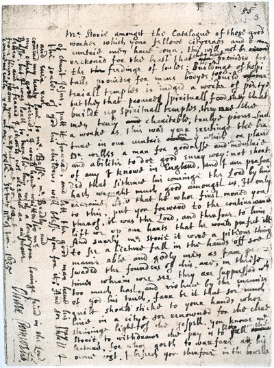 Lettre à M. Storie par Oliver Cromwell, St Ives, 11 janvier 1635-1636 - Unbekannt