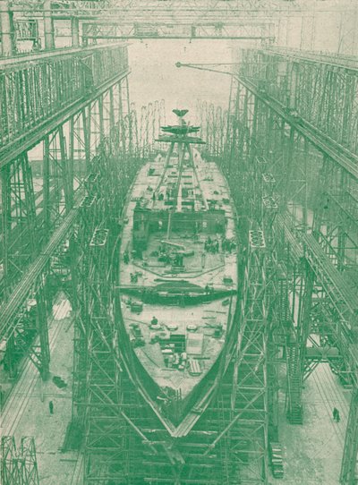 Un croiseur léger en construction, vers 1917-1919 - Unbekannt