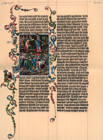 Une page de la Bible de Wenzel, vers 1400 - Unbekannt