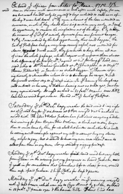 Une page du journal de John Newton, 1750-1754 1965 - Unbekannt