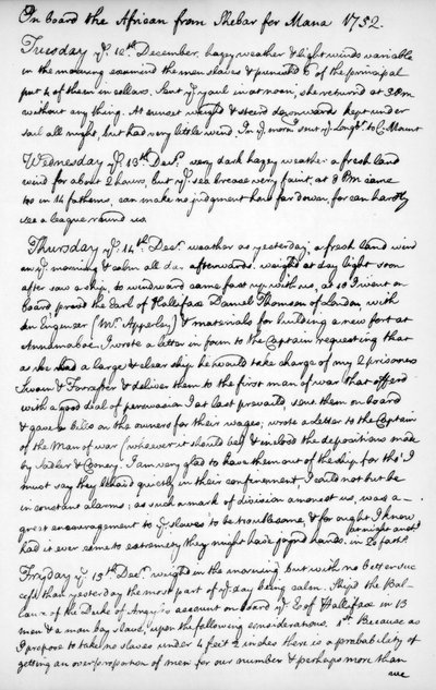 Une page du journal de John Newton, 1750-1754, 1965 - Unbekannt
