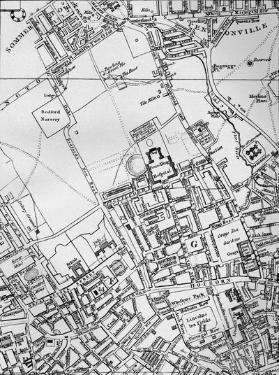 Plan de Holborn, St Giles et St Pancras, Londres, en 1800 - Unbekannt