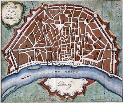 Plan de la ville de Cologne - Unbekannt
