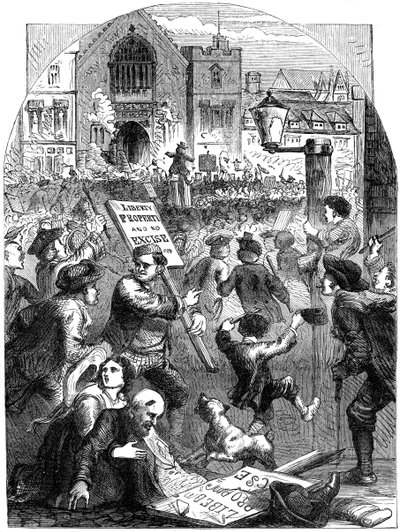 Une assemblée tumultueuse devant le Parlement, Londres, 18e siècle 19e siècle - Unbekannt