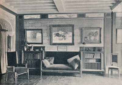 Une pièce dans la résidence parisienne de monsieur G. Roucher, avec des meubles de Maurice Dufrene, vers 1909 - Unbekannt