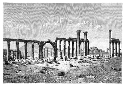 Une colonnade en ruine à Palmyre Tadmur, Syrie, 1895 - Unbekannt