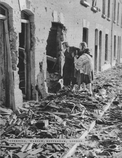 Une scène pendant le Blitz de Londres, vers 1940-1942 - Unbekannt