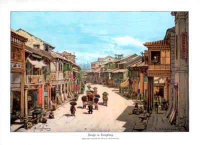 Une rue à Hong Kong, 1900 - Unbekannt