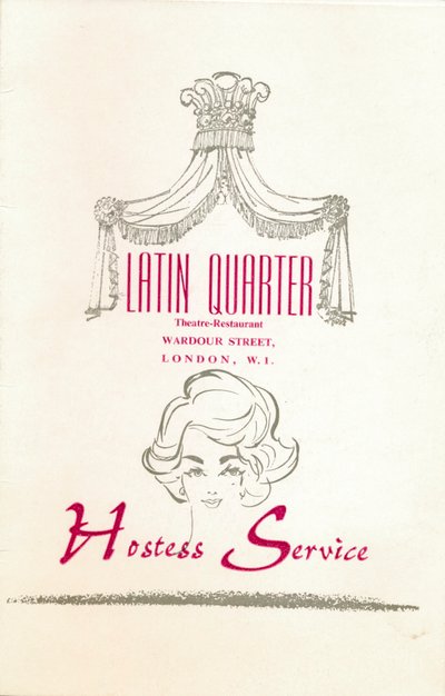 Une carte de taffif pour le nightclub The Latin Quarter à Leicester Square, Londres, vers 1969 - Unbekannt