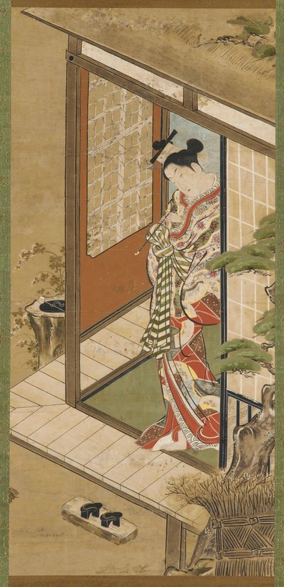 Une yujo avec une pipe, période Edo, XVIIIe siècle - Unbekannt