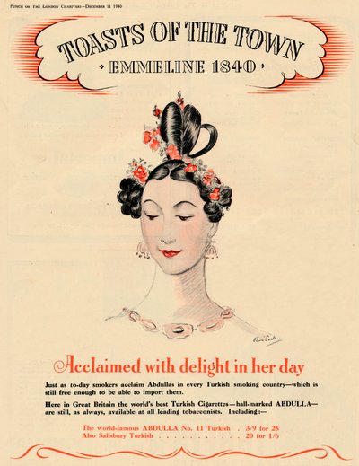 Acclamée avec délice en son temps, Toasts de la ville - Emmeline 1840, 1940 - Unbekannt