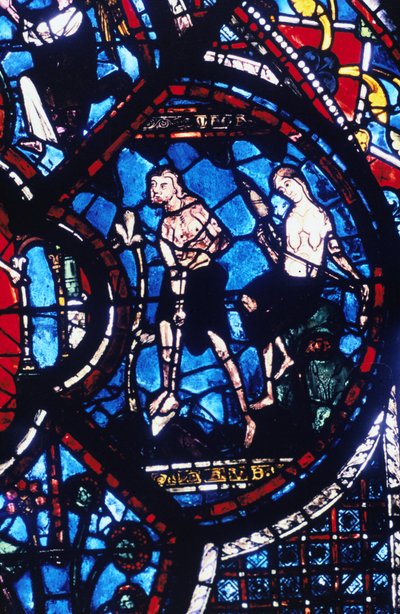 Adam et Ève, vitrail, Cathédrale de Chartres, France, 1205-1215 - Unbekannt
