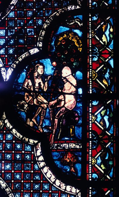 Adam et Ève, vitrail, Cathédrale de Chartres, France, 1205-1215 - Unbekannt