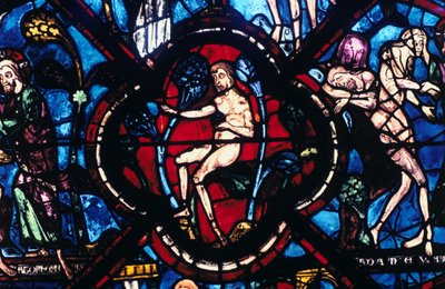 Adam en Eden, vitrail, Cathédrale de Chartres, France, 1205-1215 - Unbekannt