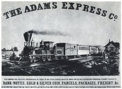 Publicité de la compagnie Adams Express, vers 1860 - Unbekannt