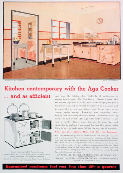 Publicité pour les cuisinières Aga, 1936 - Unbekannt