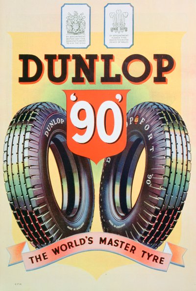 Publicité pour les pneus Dunlop 90, 1935 - Unbekannt