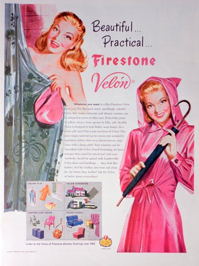 Publicité pour Firestone Velon, 1947 - Unbekannt