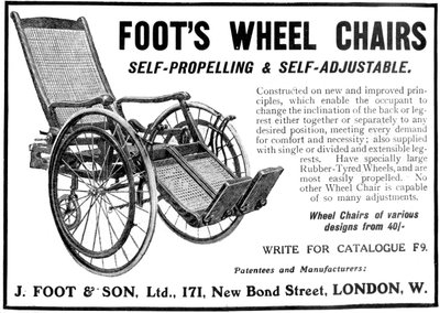 Publicité pour les fauteuils roulants Foots, 1910 - Unbekannt