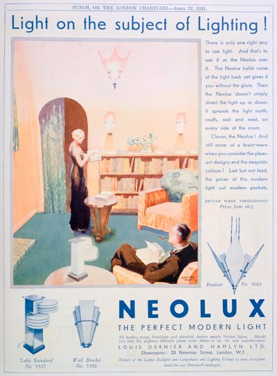 Publicité pour les luminaires Neolux, 1931 - Unbekannt