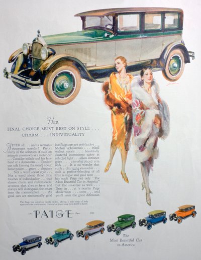 Publicité pour les voitures Paige, 1927 - Unbekannt