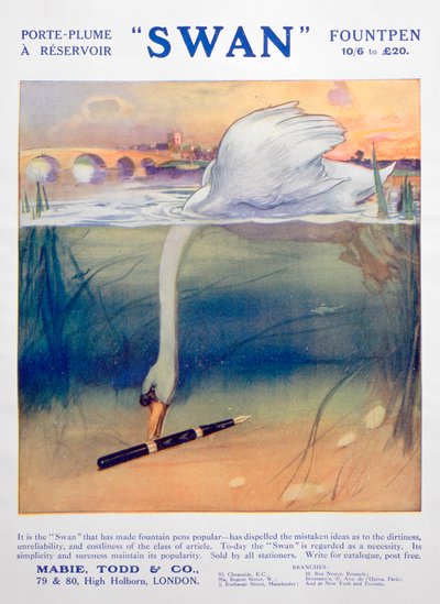 Publicité pour les stylos-plume Swan, c1906 - Unbekannt