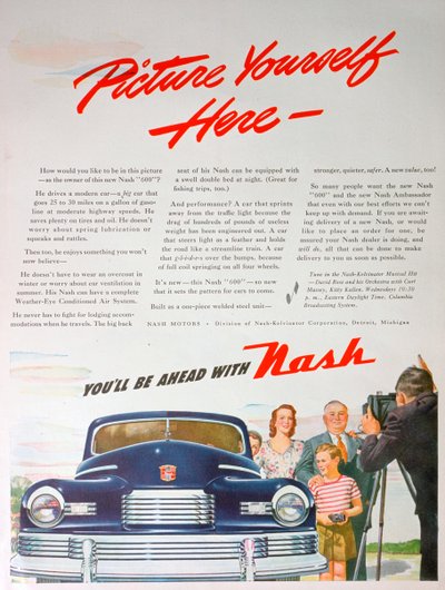 Publicité pour la voiture Nash 600, 1946 - Unbekannt