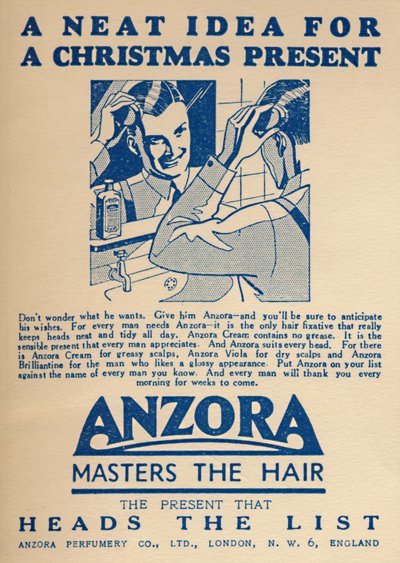 Publicité pour le fixatif capillaire Anzora, 1936 - Unbekannt