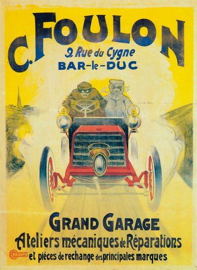 Publicité pour le garage C Foulons, Bar-le-Duc, France, vers 1900 - Unbekannt