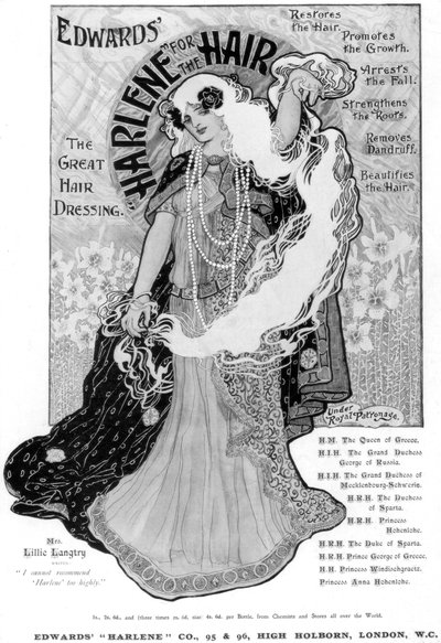 Publicité pour Edwards Harlene pour les cheveux, 1902 - Unbekannt
