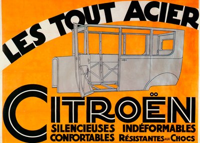 Publicité pour les voitures tout acier Citroën, vers 1924 - Unbekannt